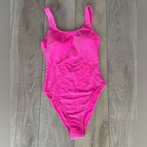 Pink Lily Metallic Pink One Piece Bathingsuit Size Medium Never Worn